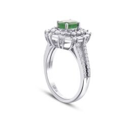 0,85 Karat Diamant Smaragd Ring
