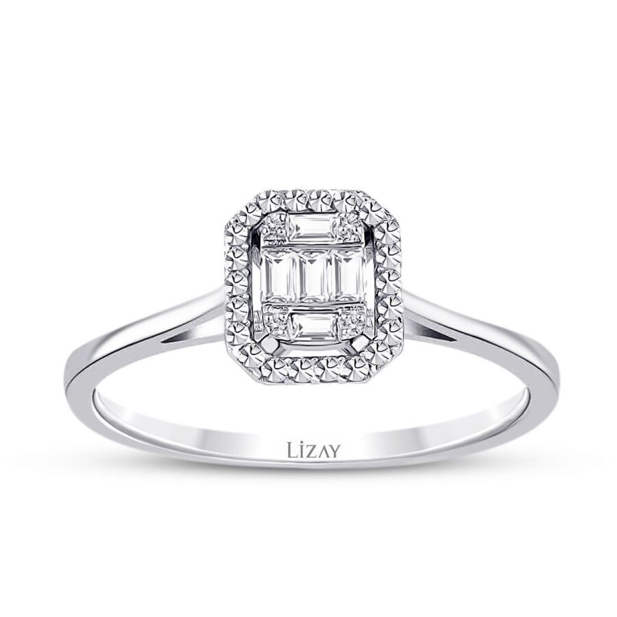 0.08 Carat Diamond Baguette Ring