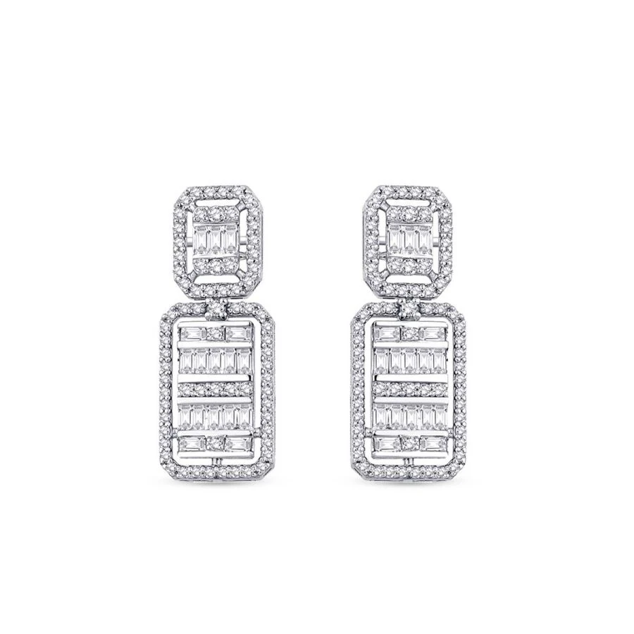 1.14 Carat Diamond Baguette Earrings
