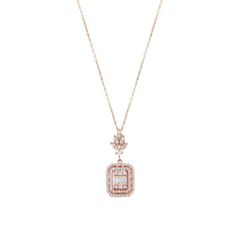 0.43 Carat Diamond Baguette Necklace