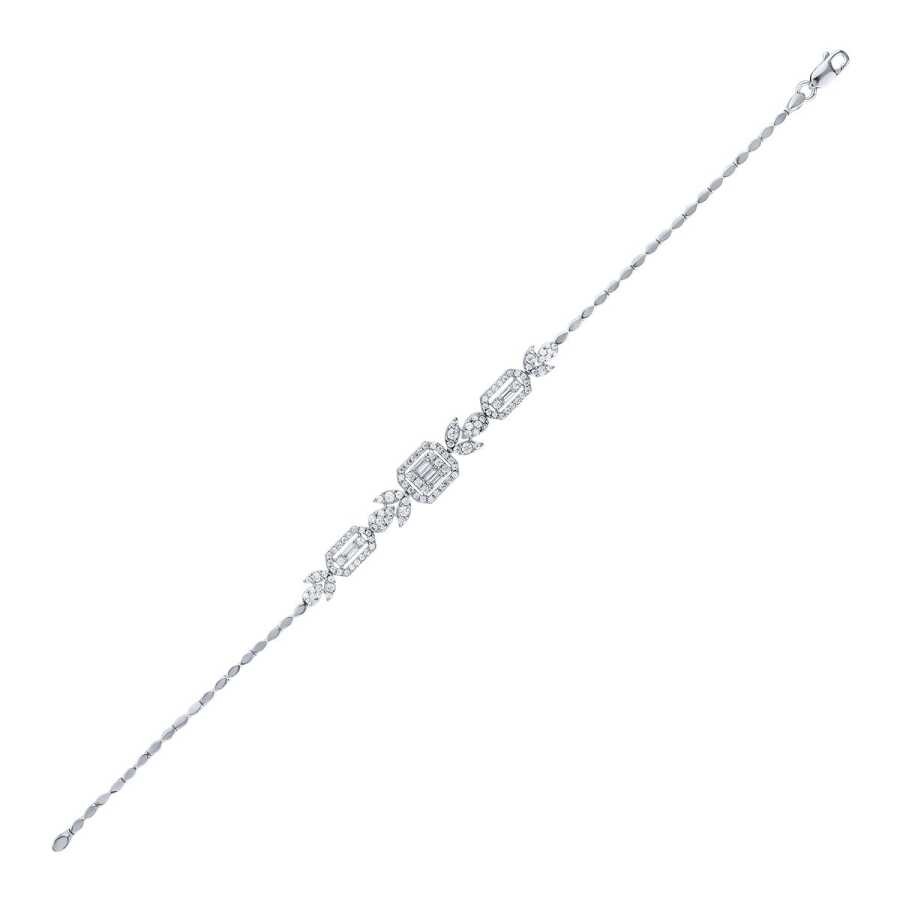 Gold Blattmuster Baguette Armband