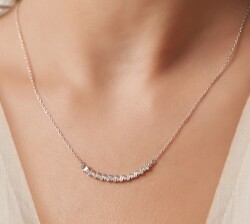 0.26 Carat Diamond Baguette Necklace
