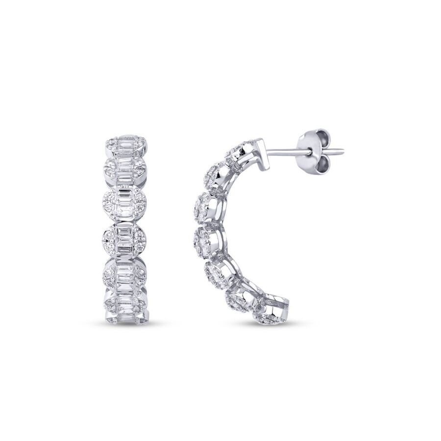 1.01 Carat Diamond Baguette Earrings