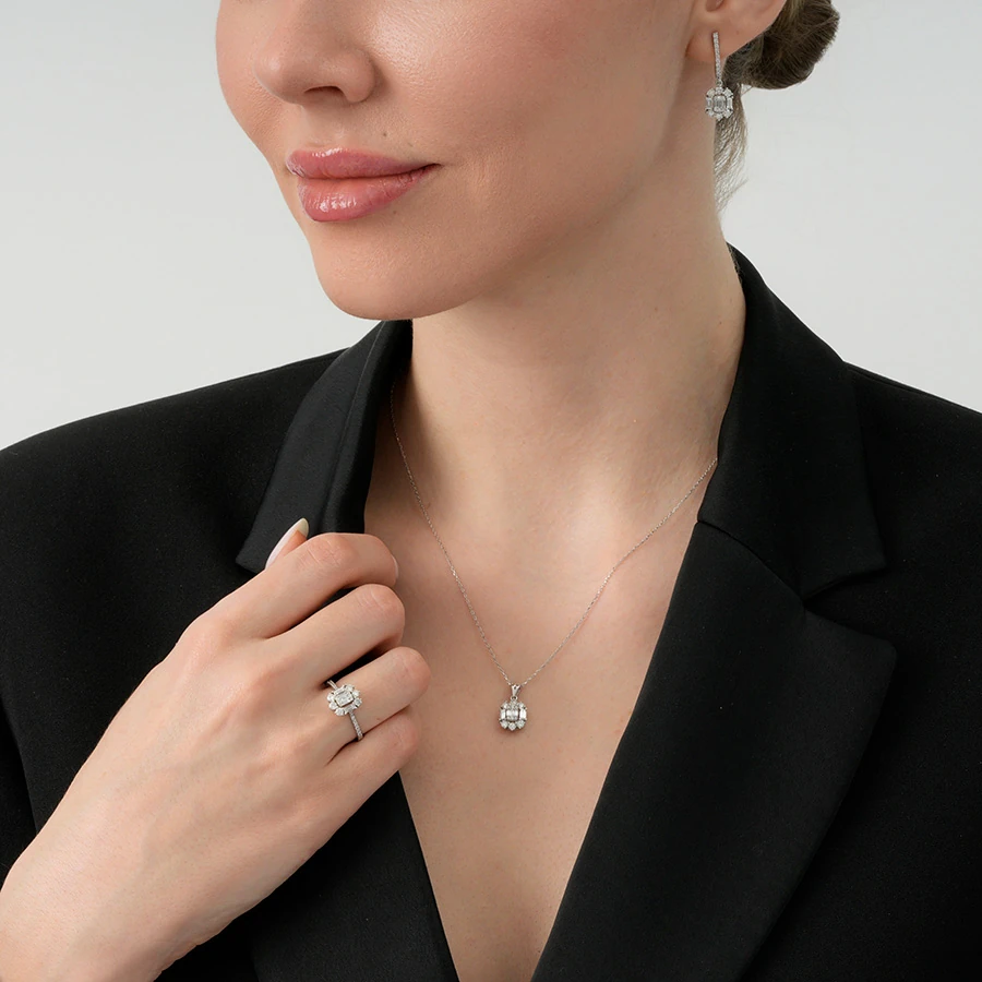 0.61 Carat Diamond Baguette Ring