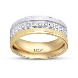 Gold Two-Tone Wedding Band