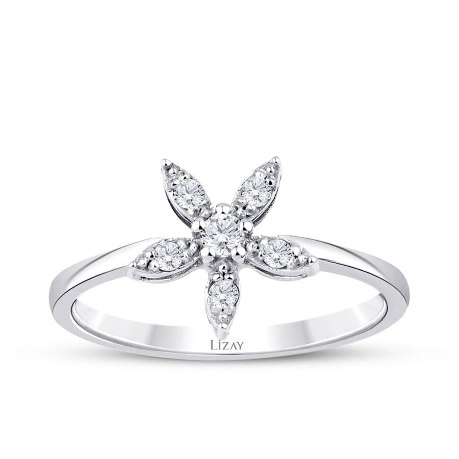 0.14 ct. Diamant Blumen Ring
