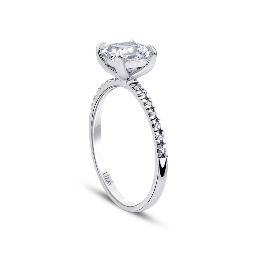 1.12 Carat Diamond Princess Solitaire Engagement Ring