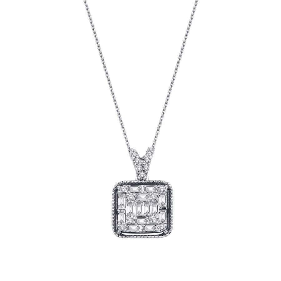 0.37 Carat Diamond Baguette Necklace