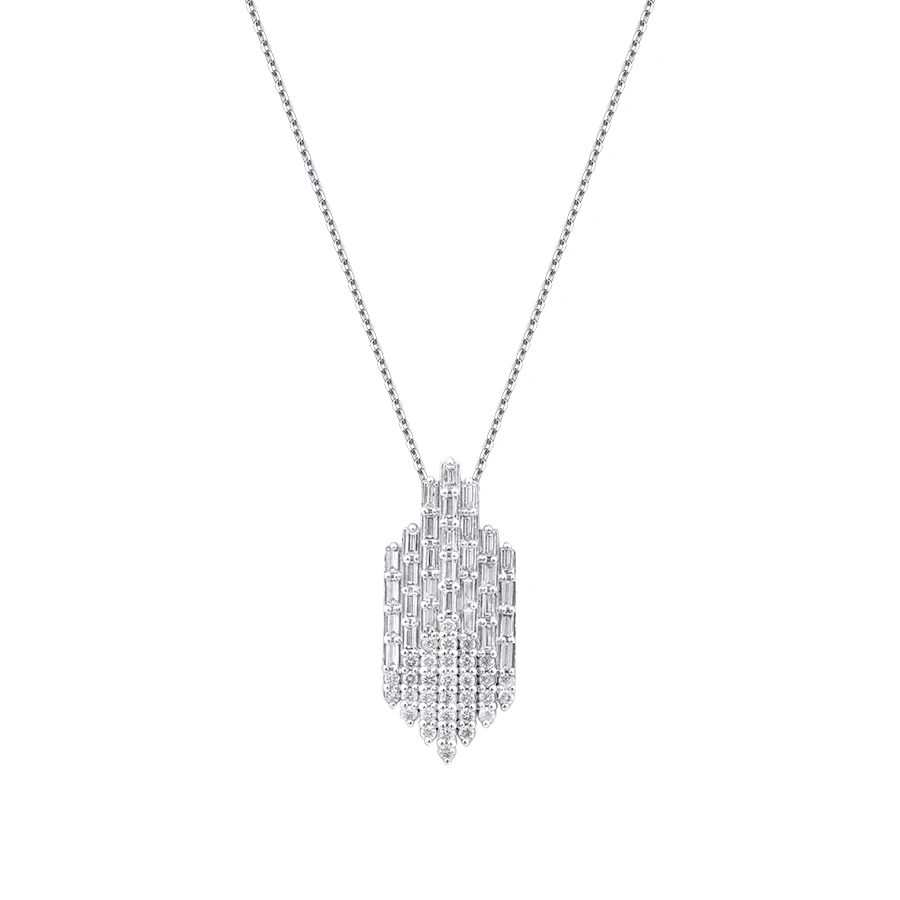 0.61 ct. Diamant Baguette Halskette