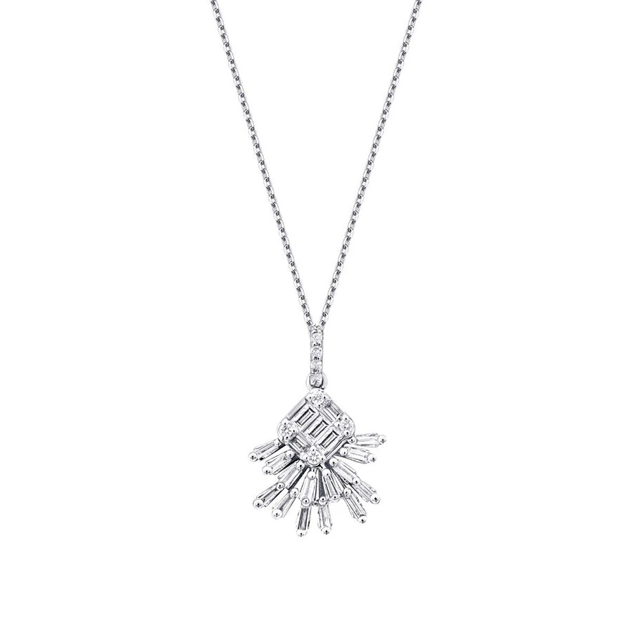 0.33 Carat Diamond Baguette Necklace