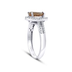 Gold Colored Pear Stone Ring