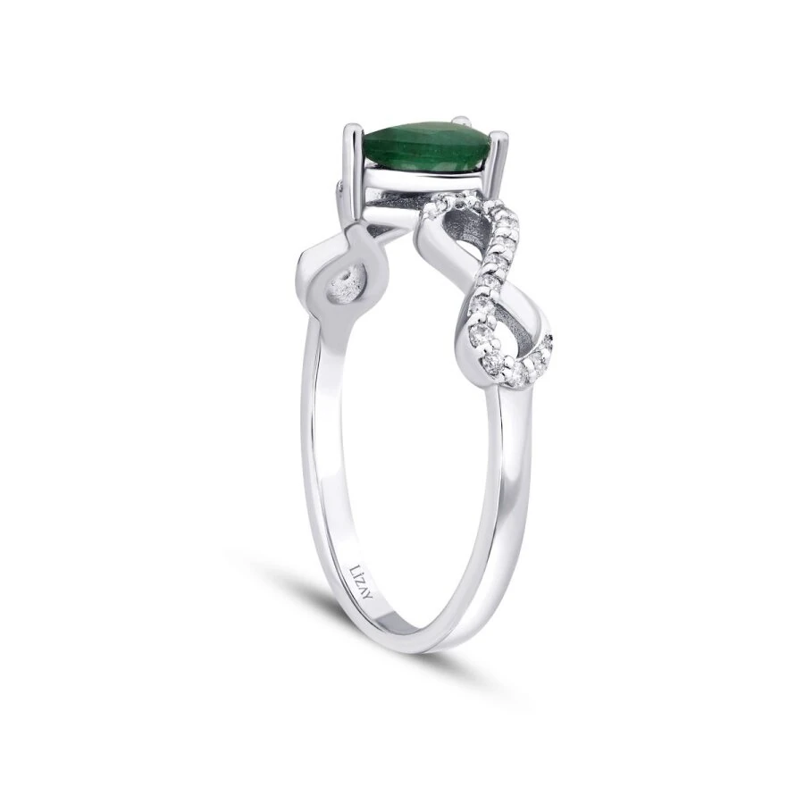 0.43 Carat Diamond Emerald Ring