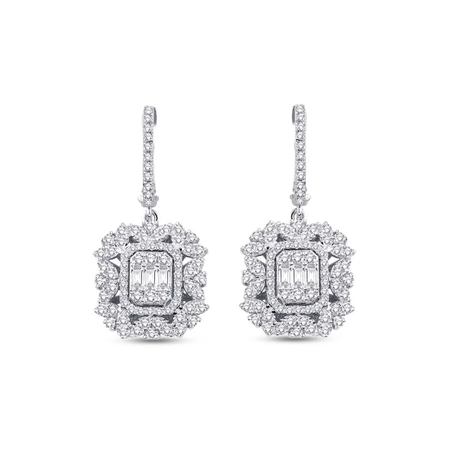 1.41 Carat Diamond Baguette Earrings
