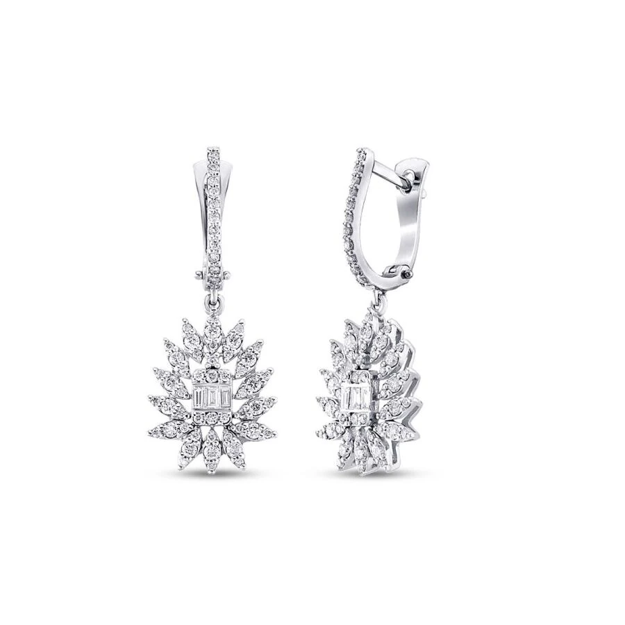 0.91 Carat Diamond Baguette Earrings