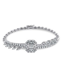 2.02 Carat Diamond Baguette Bracelet