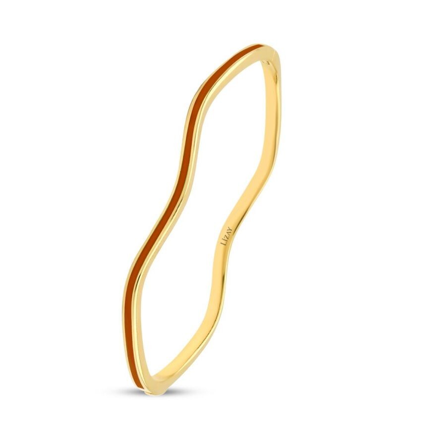 Gold Red Enamel Bangle