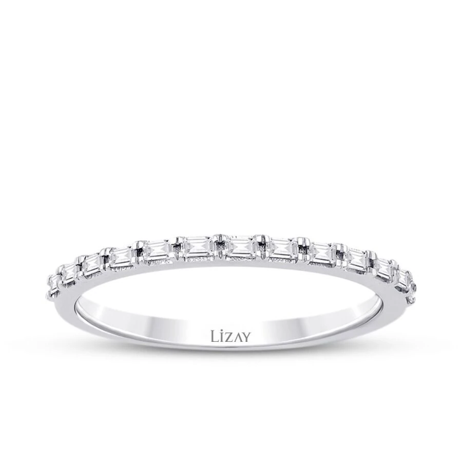 0.12 Carat Diamond Half-Eternity Baguette Ring