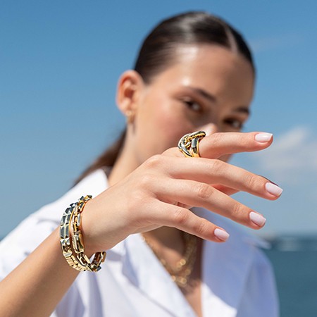 Gold Gourmet Lock Bracelet