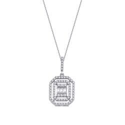 0.42 Carat Diamond Baguette Necklace