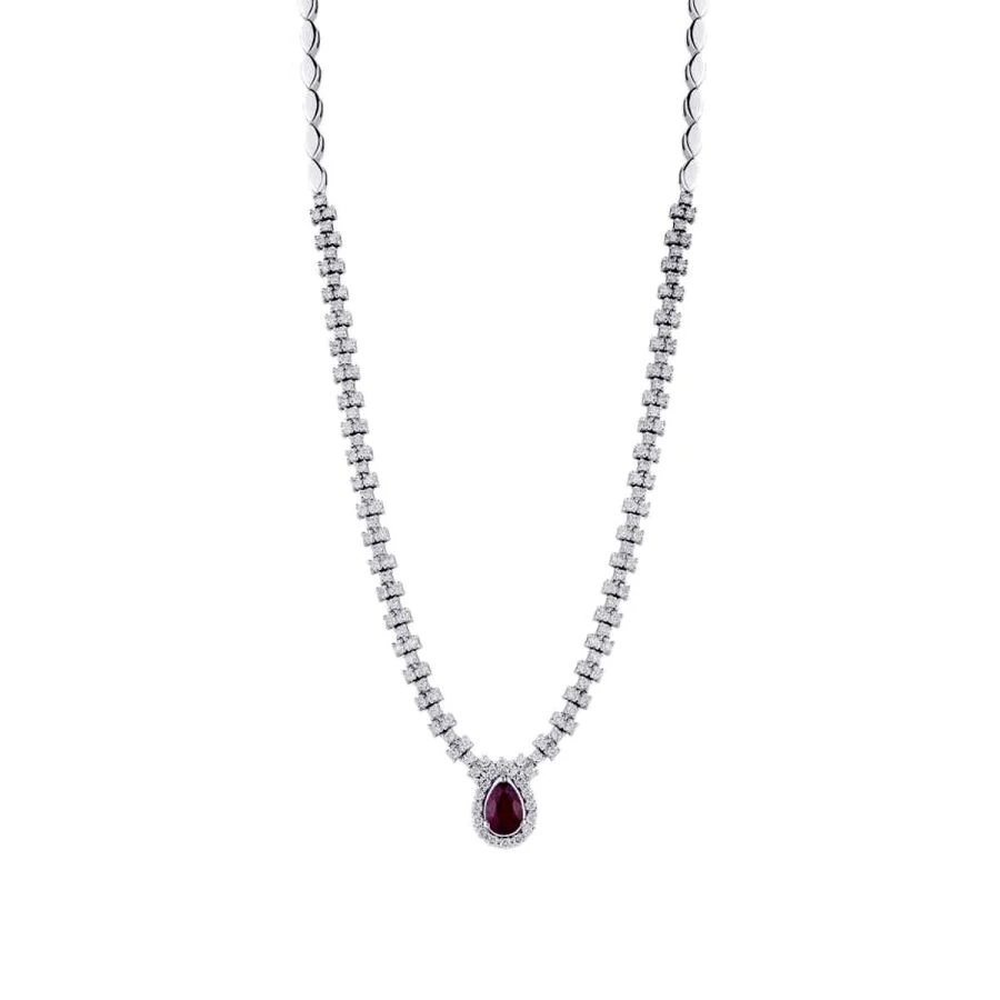 2.00 Carat Diamond Ruby Neckband