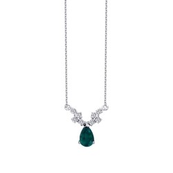 0,99 Karat Diamant Smaragd Halskette