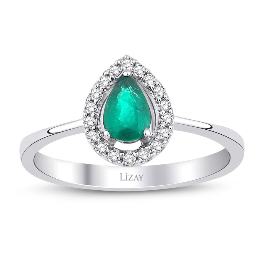 0.47 Carat Diamond Emerald Ring