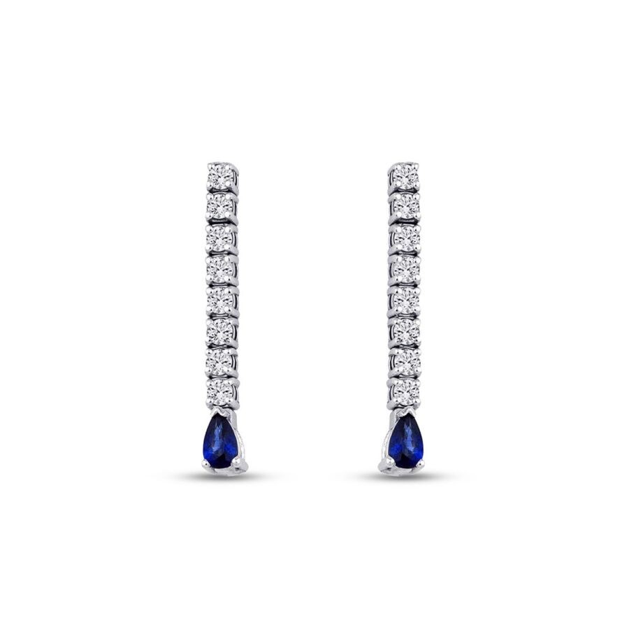 1.28 Carat Diamond Sapphire Earrings