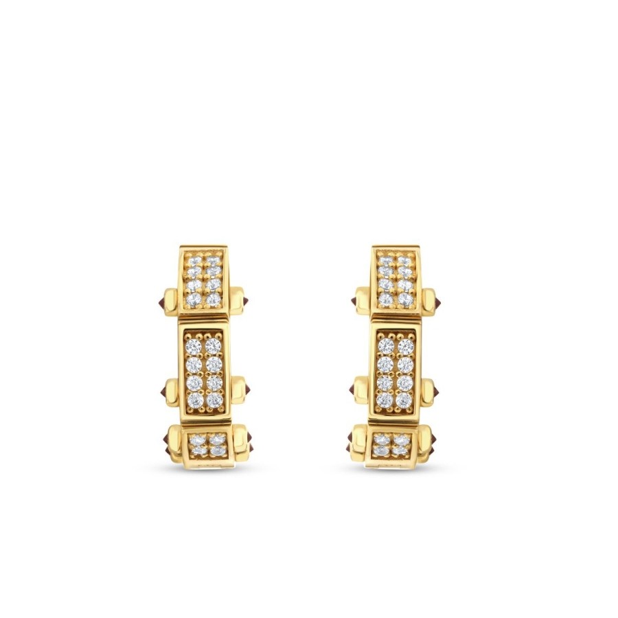Gold Creole mit Seitenstein