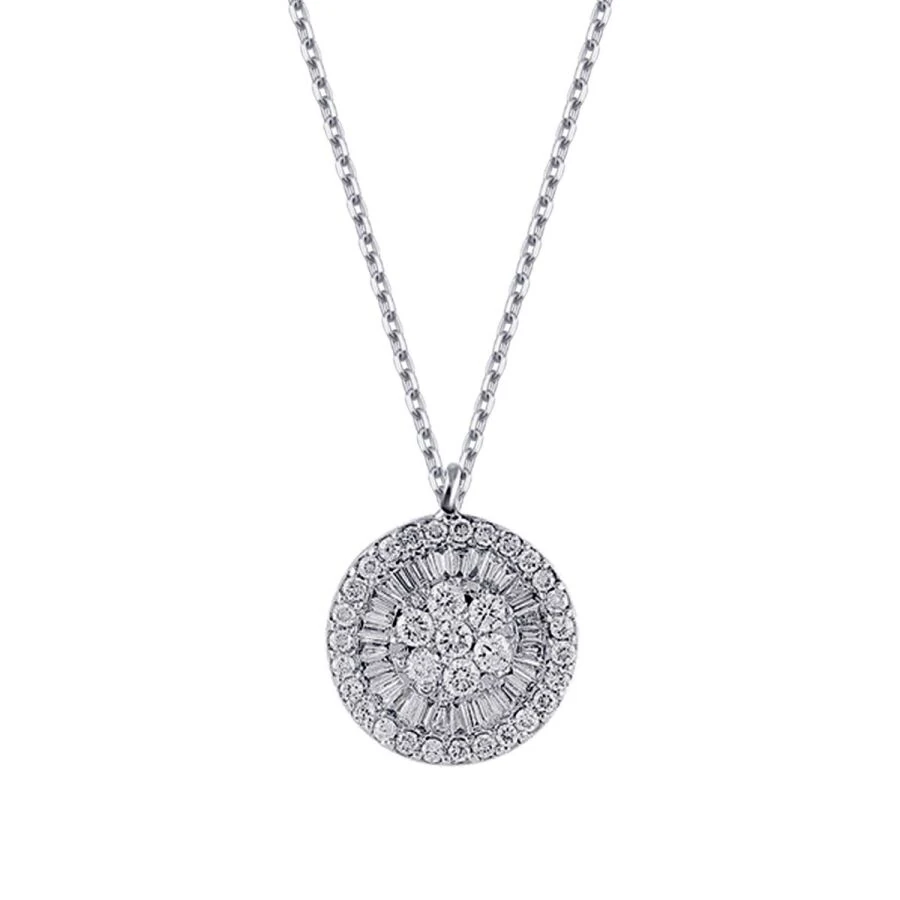 0.42 Carat Diamond Baguette Necklace