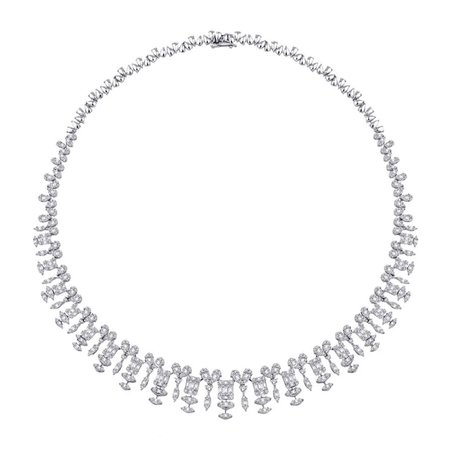 13.55 Carat Diamond Baguette Neckband