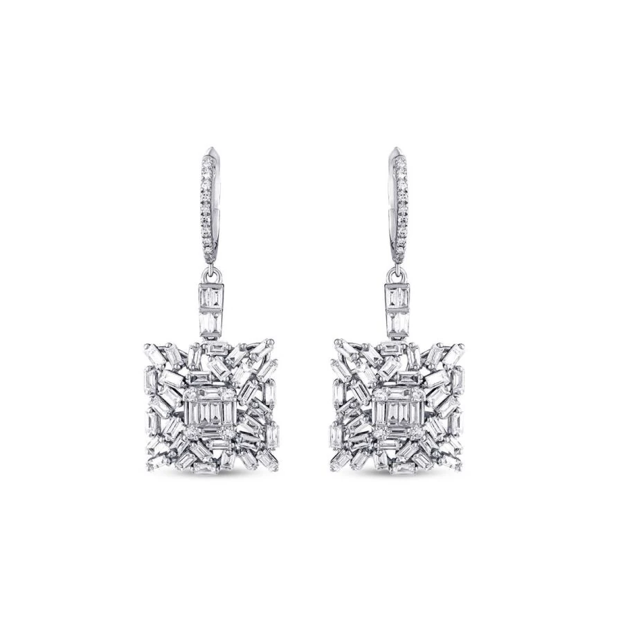 2.65 Carat Diamond Baguette Earrings