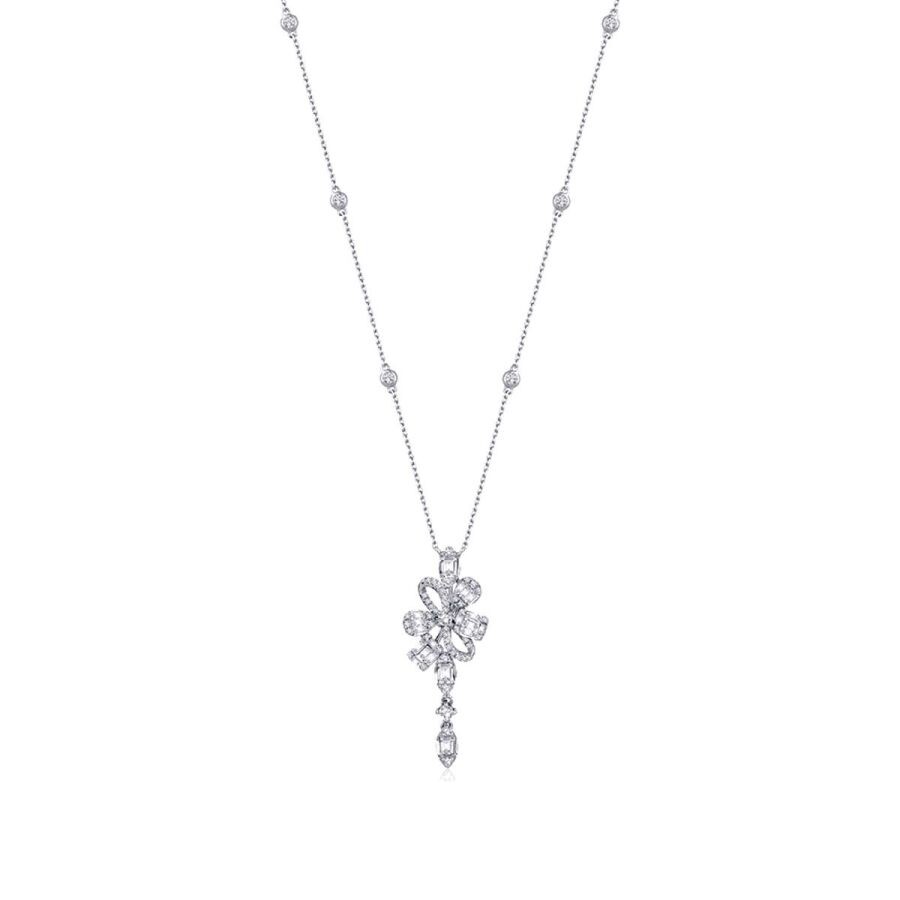 0.94 Carat Diamond Baguette Necklace