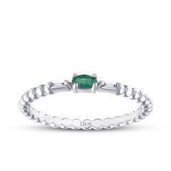 0,13 Karat Diamant Smaragd Ring