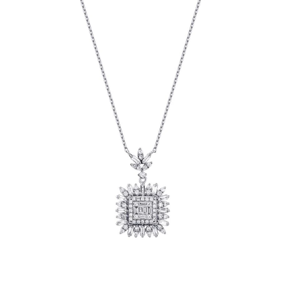 0.76 Carat Diamond Baguette Necklace