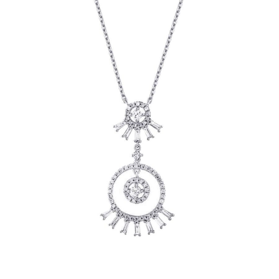 0.63 Carat Diamond Baguette Necklace