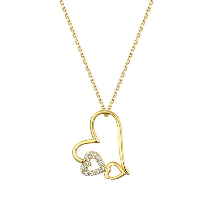 Gold Three Hearts Necklace