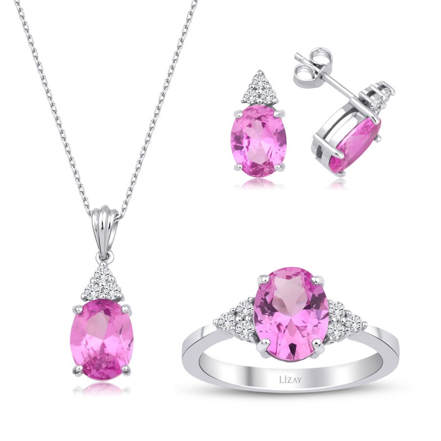 8.09 Carat Diamond Pink Sapphire Trend Set