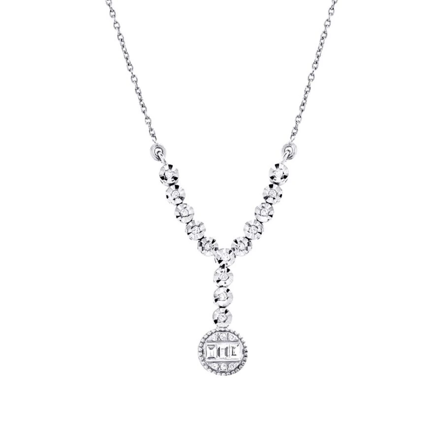 0.24 Carat Diamond Baguette Necklace