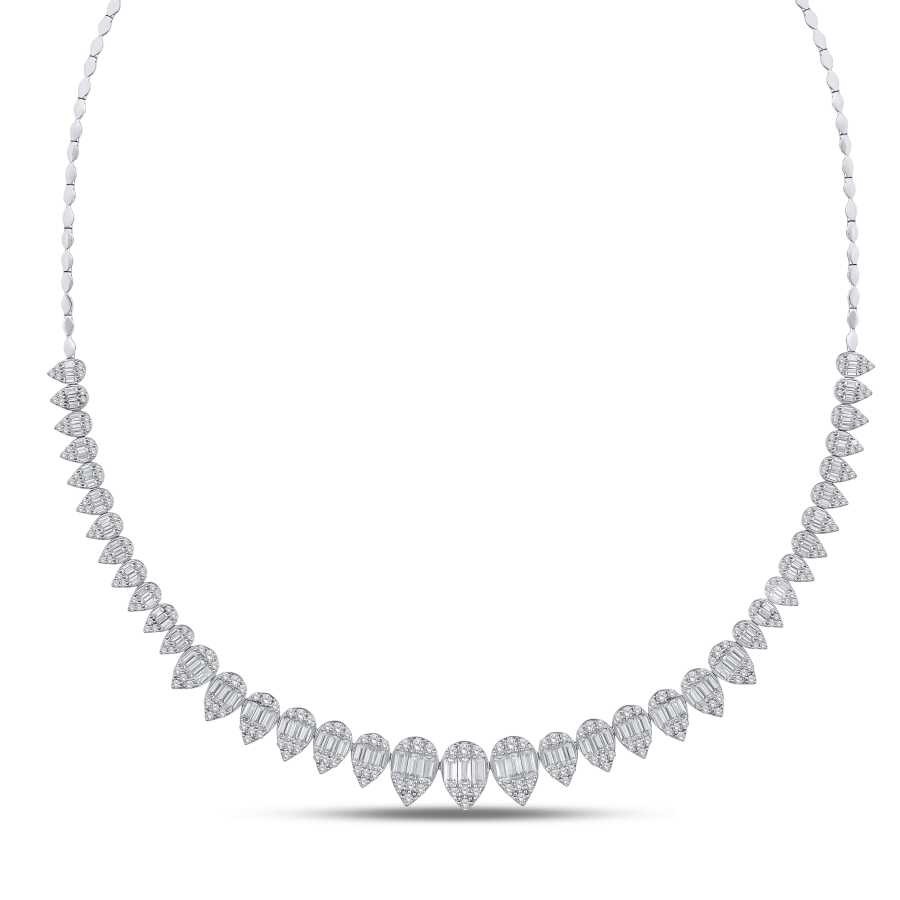 Gold Drop Baguette Necklace