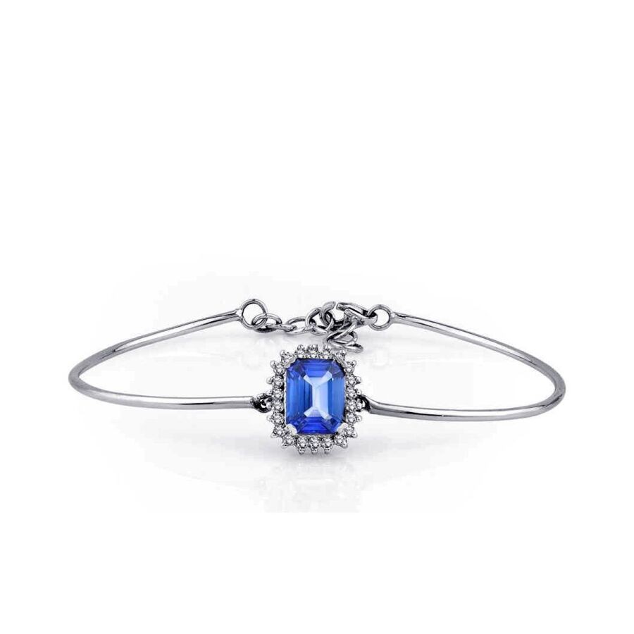 3.13 Carat Diamond Sapphire Bangle