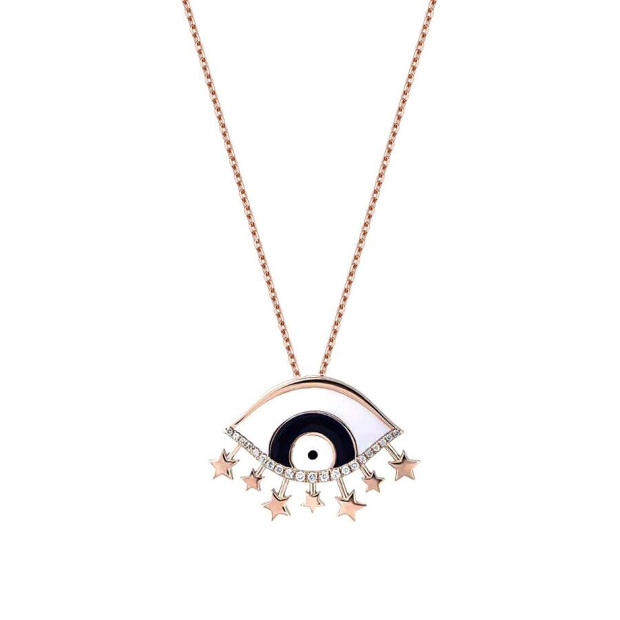 0.11 Carat Diamond Evil Eye Necklace