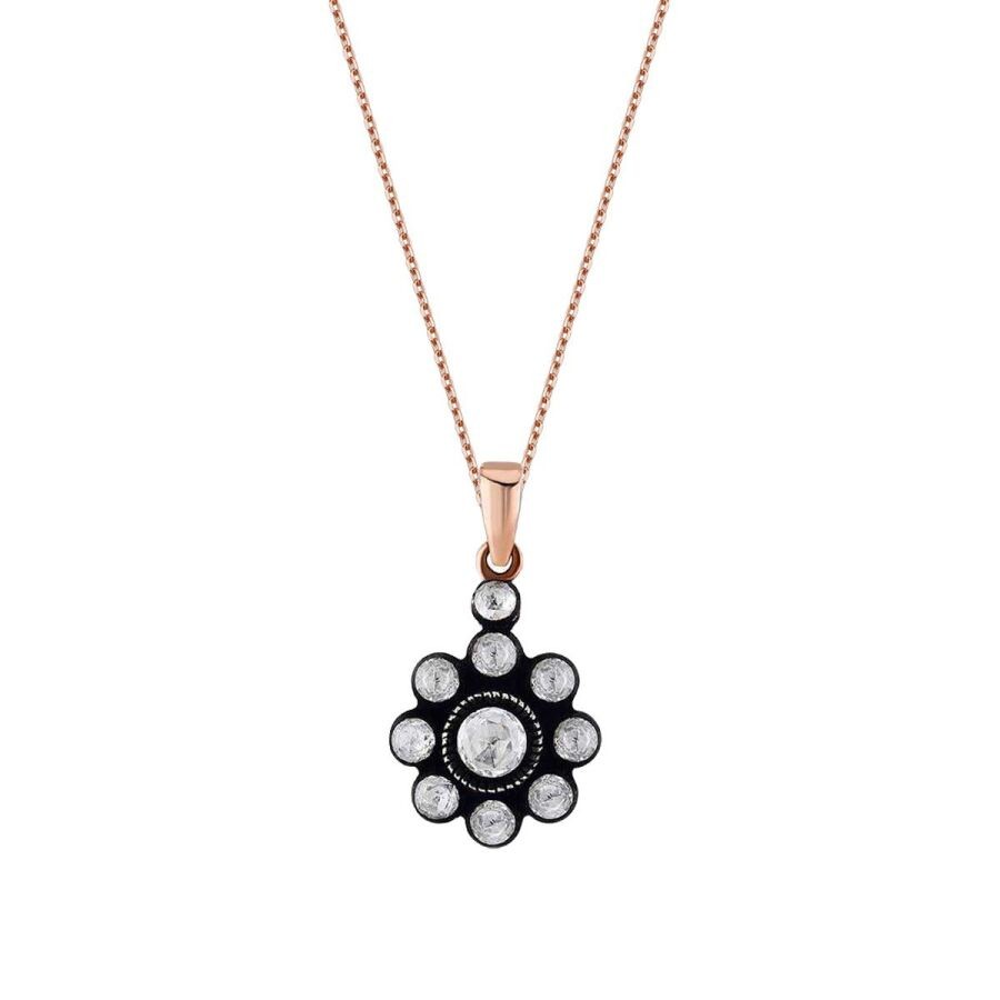 0.34 Carat Diamond Rose Necklace