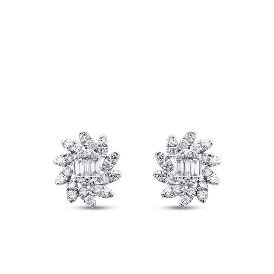 0.80 Carat Diamond Baguette Earrings