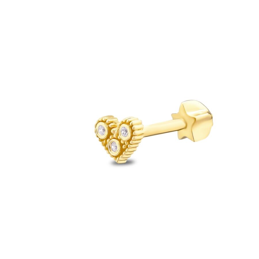 Gold Heart Tragus Earring