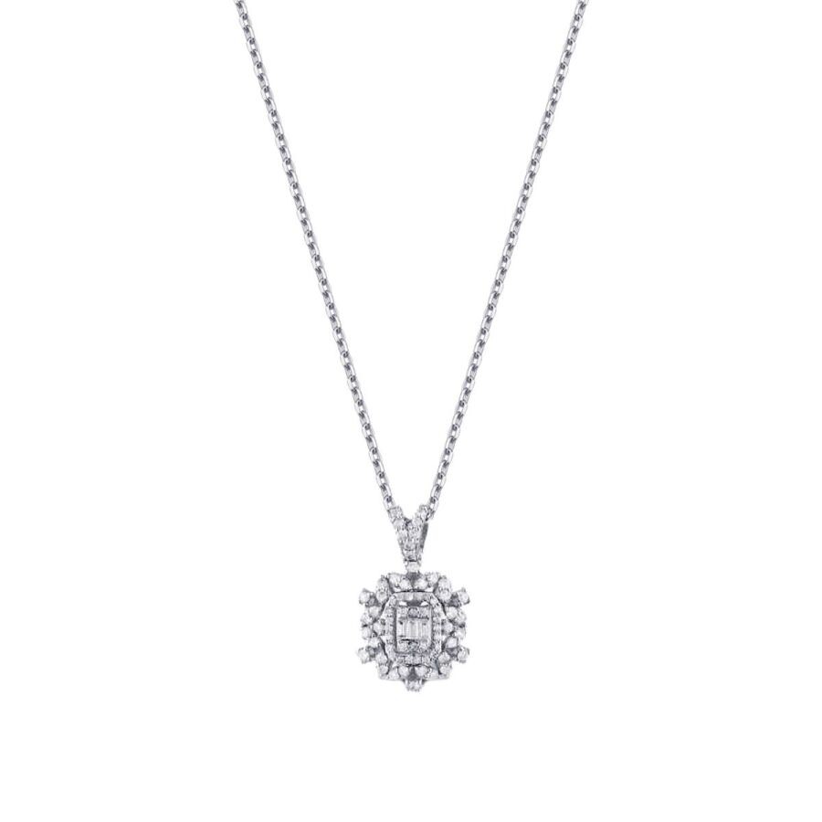 0.49 Carat Diamond Baguette Necklace