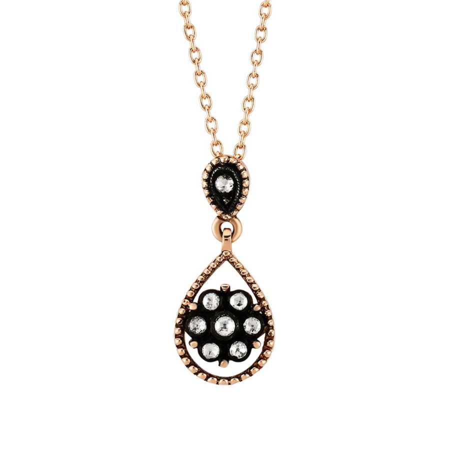 0,09 Karat Diamant Rosen Halskette