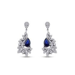 2.29 Carat Diamond Sapphire Earrings