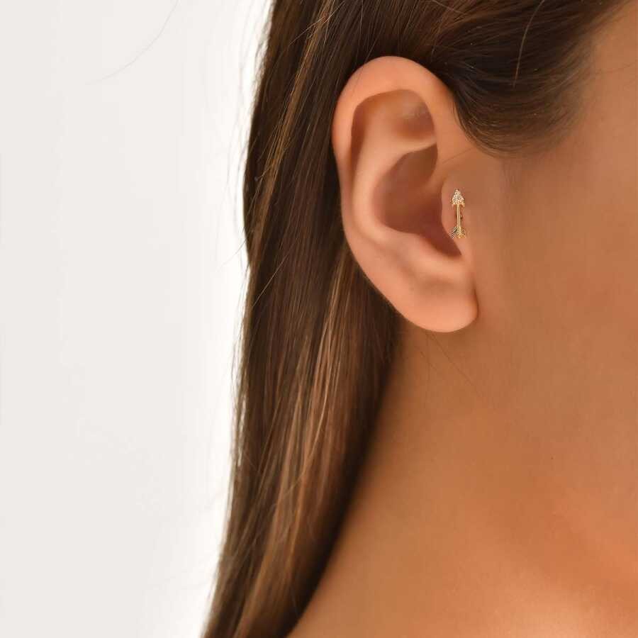 Gold Arrow Tragus Earring