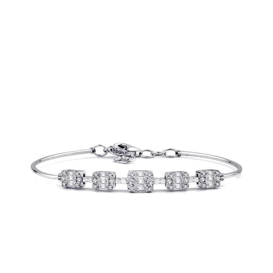 0.60 Carat Diamond Baguette Bangle