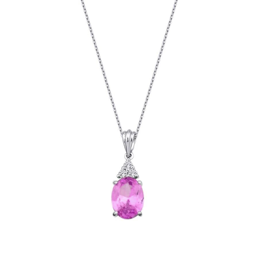 2.03 Carat Diamond Pink Sapphire Necklace